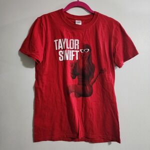 Taylor Swift Red Graphic T-Shirt Gildan Softstyle Small White Sunglasses NWOT